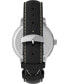 ფოტო #3 პროდუქტის Men's Chicago Black Leather Watch 45mm