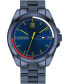 Фото #1 товара Men's Blue Stainless Steel Bracelet Watch 44mm