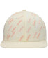 Men's Cream Triple Beam Allover Print Snapback Hat