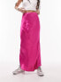 Topshop satin bias maxi skirt in pink