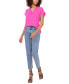 ფოტო #3 პროდუქტის Women's Split Neck Short Sleeve Blouse