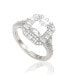 ფოტო #2 პროდუქტის Suzy Levian Sterling Silver Emerald Cut White Cubic Zirconia Engagement Ring