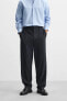 STRAIGHT-LEG WOOL BLEND TROUSERS