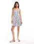 Фото #1 товара Wednesday's Girl bloom floral tiered smock dress in blue