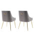 Фото #27 товара Upholstered Performance Velvet Accent Chair With Metal Leg (Set of 2)