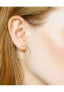 Good Luck Symbols C Hoop Earring with Cubic Zirconia Accents Gold Plated
