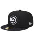 Men's Black Atlanta Hawks Active Satin Visor 59FIFTY Fitted Hat