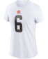 Фото #3 товара Women's Baker Mayfield White Cleveland Browns Name Number T-shirt