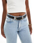 Фото #1 товара ASOS DESIGN waist and hip jeans belt with double half moon buckle in black