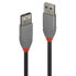 Фото #1 товара Lindy 5m USB 2.0 Type A to A Cable, Anthra Line, 5 m, USB A, USB A, USB 2.0, 480 Mbit/s, Black