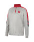 ფოტო #3 პროდუქტის Men's Gray and Scarlet Nebraska Huskers Bushwood Fleece Quarter-Zip Jacket