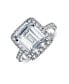 Фото #3 товара Кольцо Bling Jewelry Emerald Cut Halo