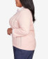 Plus Size A Fresh Start Stripe Collar Layered Two in One Sweater with Necklace