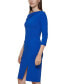 ფოტო #3 პროდუქტის Women's Foldover-Neck Front-Slit Sheath Dress