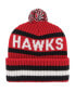 Фото #2 товара Men's Red Atlanta Hawks Bering Cuffed Knit Hat with Pom