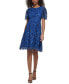 ფოტო #1 პროდუქტის Women's Flutter-Sleeve Seamed Fit & Flare Dress