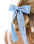 Reclaimed Vintage hair bow with frills in blue