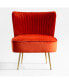 Фото #1 товара 25" Wide Upholstered Tufted Velvet Accent Chair With Metal Leg