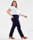 ფოტო #3 პროდუქტის Plus Size Mid Rise Straight-Leg Pull-On Jeans, Created for Macy's
