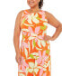 Plus Size Floral-Print Twisted-Waist Maxi Dress