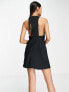 ASOS DESIGN bias cut mini dress with back cut out in satin