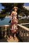 Фото #1 товара Melis Ağazat X - Pencere Detaylı Desenli Elbise