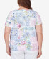 Фото #4 товара Plus Size Patchwork Floral Braided Neck Tee