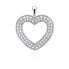 Luxury silver heart pendant with zircons PT18W