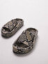 Фото #2 товара Topshop Glory sunken footbed mule sandal in natural snake