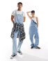 Фото #2 товара Dickies classic denim dungarees in vintage light blue