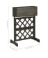 Фото #3 товара Garden Trellis Planter Gray 17.7"x11.8"x29.1" Solid Firwood