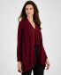 Фото #1 товара Women's Asymmetrical-Hem Open-Front Cardigan Sweater