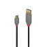 Фото #1 товара Lindy 1m USB 2.0 Type A to C Cable, Anthra Line, 1 m, USB A, USB C, USB 2.0, 480 Mbit/s, Black, Grey