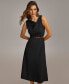 Фото #2 товара Women's Belted Asymmetric Midi Dress