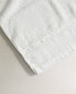 Cotton bath towel with linen border