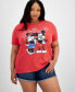 Фото #1 товара Trendy Plus Size Mickey And Minnie Graphic T-Shirt