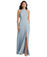 Фото #1 товара Womens Stand Collar Halter Maxi Dress with Criss Cross Open-Back