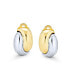 Фото #2 товара Серьги Bling Jewelry двухтонные в форме кольца, полудуги, для непроколотых ушей, полированные