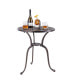 Фото #4 товара 24" Round Cast Aluminum Table Patio Dining Bistro Table with 2 Inch Umbrella Hole
