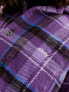 Obey ray plaid heavyweight shirt in purple