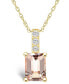 Фото #1 товара Morganite (1-3/8 Ct. T.W.) and Diamond Accent Pendant Necklace in 14K Yellow Gold