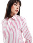 Фото #1 товара Polo Ralph Lauren Oxford shirt with logo in pink stripe