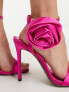 ASOS DESIGN Wide Fit Neva corsage barely there heeled sandals in pink