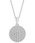 Фото #1 товара Wrapped in Love diamond Circle Pendant Necklace (1 ct. t.w.) in 14k White Gold, 16" + 4" extender, Created for Macy's