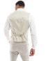 Фото #6 товара ASOS DESIGN skinny suit waistcoat in beige microtexture