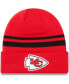 ფოტო #1 პროდუქტის New Era Men's Red Kansas City Chiefs Team Logo Cuffed Knit Hat