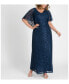 ფოტო #7 პროდუქტის Women's Plus Size Celestial Cape Sleeve Sequined Lace Gown