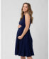 Фото #2 товара Maternity Knife Pleat Sleeveless Dress Blueprint