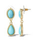 ფოტო #1 პროდუქტის Womens Turquoise Earrings - Oxidized Gold-Tone or Silver-Tone Turquoise Dangle Earrings for Women