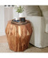 Фото #3 товара Bon 22 Inch Artisanal End Side Table, Multifaceted Solid Acacia Wood, Octagon Top, Natural Brown